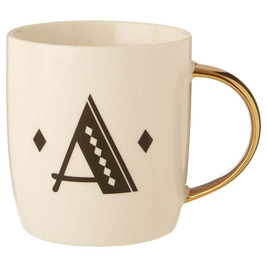 Mimo Diamond Deco A Letter Monogram Mug - Premier Home