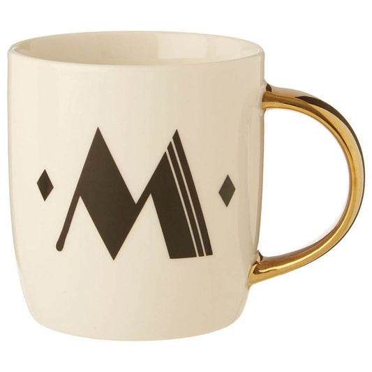 Mimo Diamond Deco M Letter Monogram Mug - Premier Home