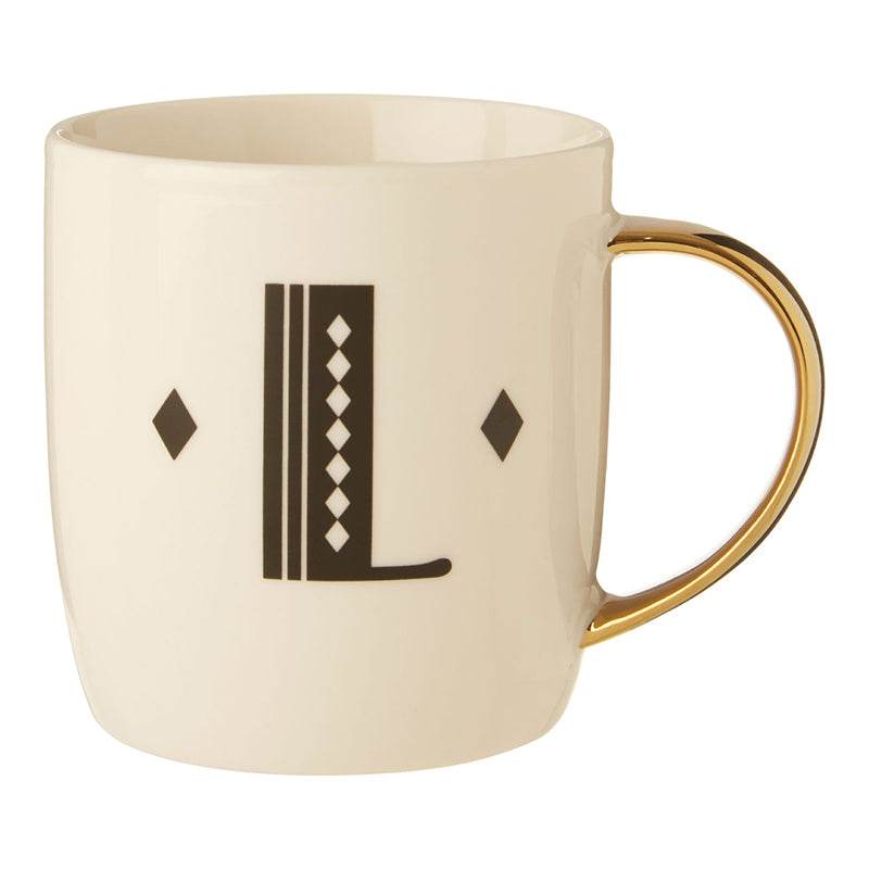 Mimo Diamond Deco L Letter Monogram Mug - Premier Home