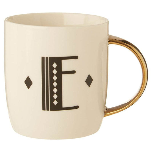 Mimo Diamond Deco E Letter Monogram Mug - Premier Home
