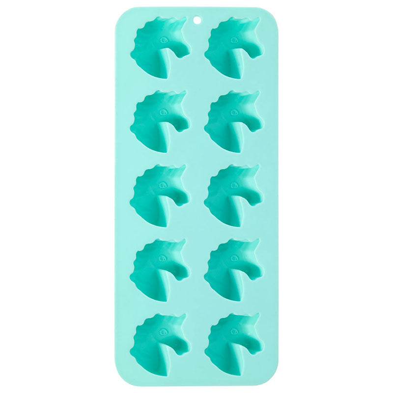 Mimo Unicorn Ice Cube Tray, 10 Compartments, Teal Silicone