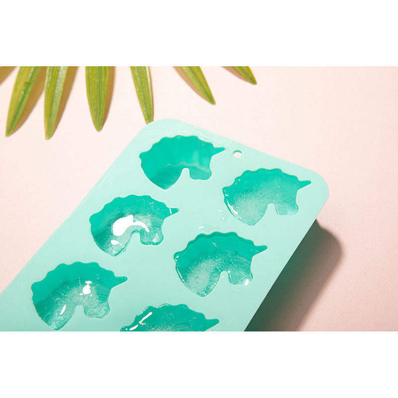 Mimo Unicorn Ice Cube Tray, 10 Compartments, Teal Silicone
