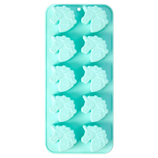 Mimo Unicorn Ice Cube Tray, 10 Compartments, Teal Silicone - Premier Home