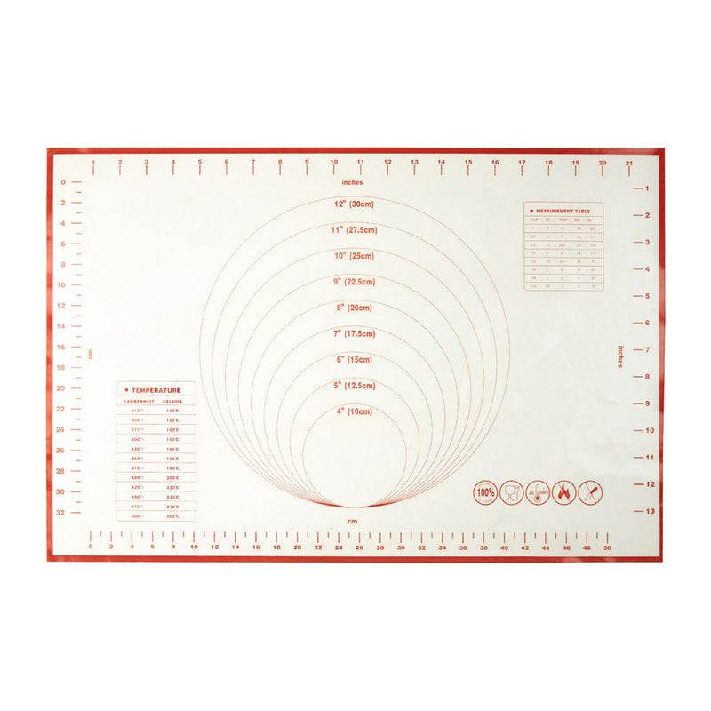 Mimo Baking Mat, Silicone / Fiberglass Inner, Red Trim / Scale - Premier Home