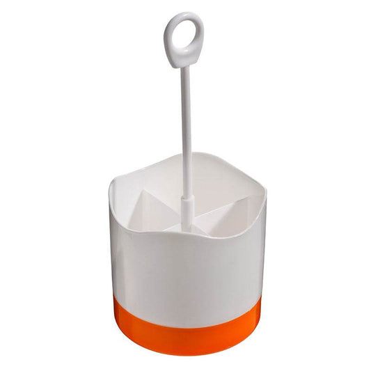 Orange And White Plastic Cutlery Caddy - Premier Home