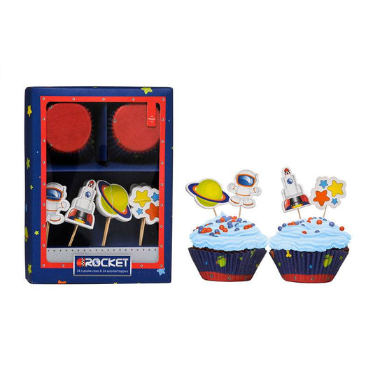 Rocket Cupcake Cases and Toppers Set - Premier Home