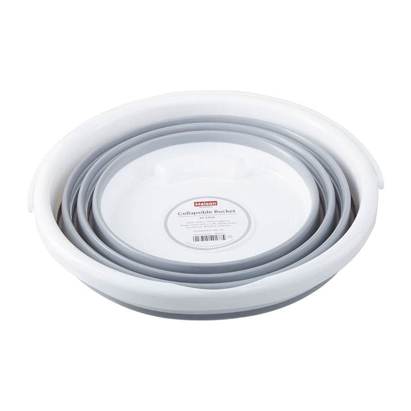 Grey White Collapsible Bucket - Premier Home