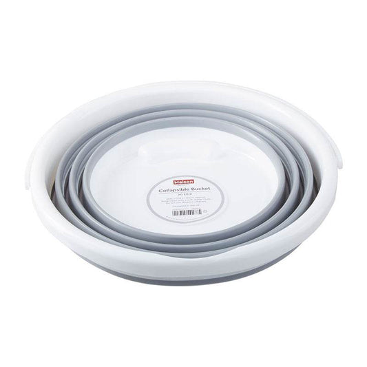 Grey White Collapsible Bucket - Premier Home