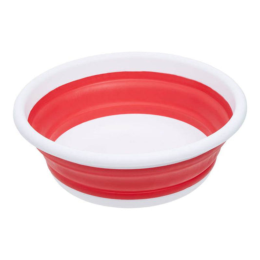 Collapsible Red White Round Washing Up Bowl - Premier Home