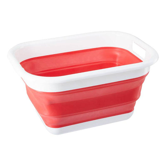 Collapsible Red White Laundry Basket - Premier Home