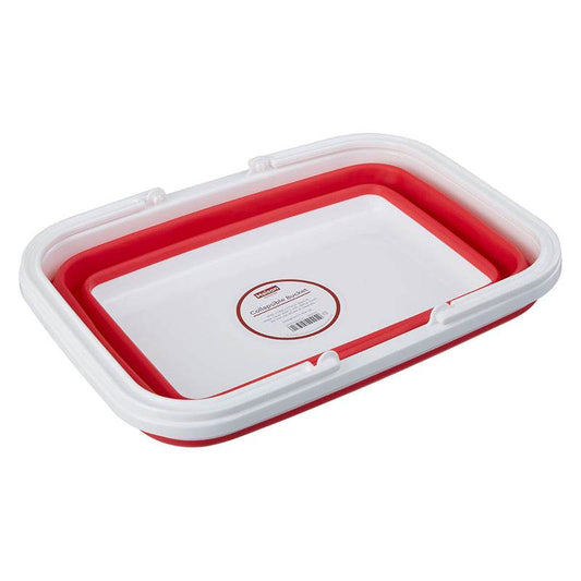 Collapsible Red White Basket With Handles - Premier Home