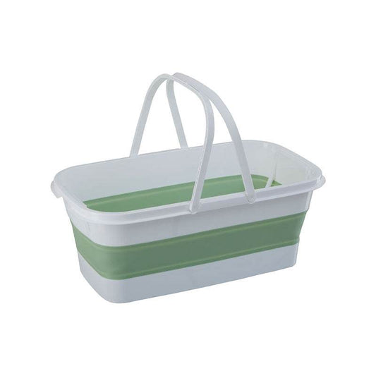 Collapsible Green White Rectangular Basket - Premier Home
