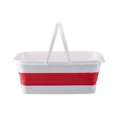 Collapsible Red White Rectangular Basket - Premier Home