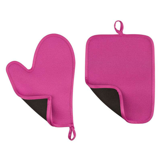Hot Pink Oven Glove and Pot Holder Set - Premier Home