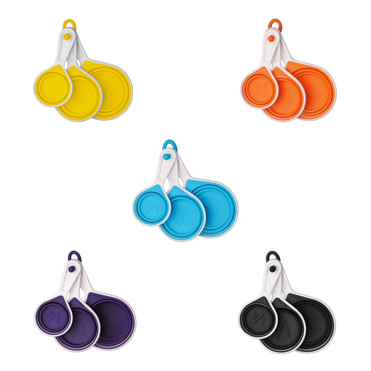 Zing Black Silicone Measuring Cups - Set Of 4