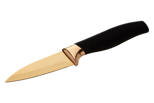 Gold Fruit Knife with Black Handle
