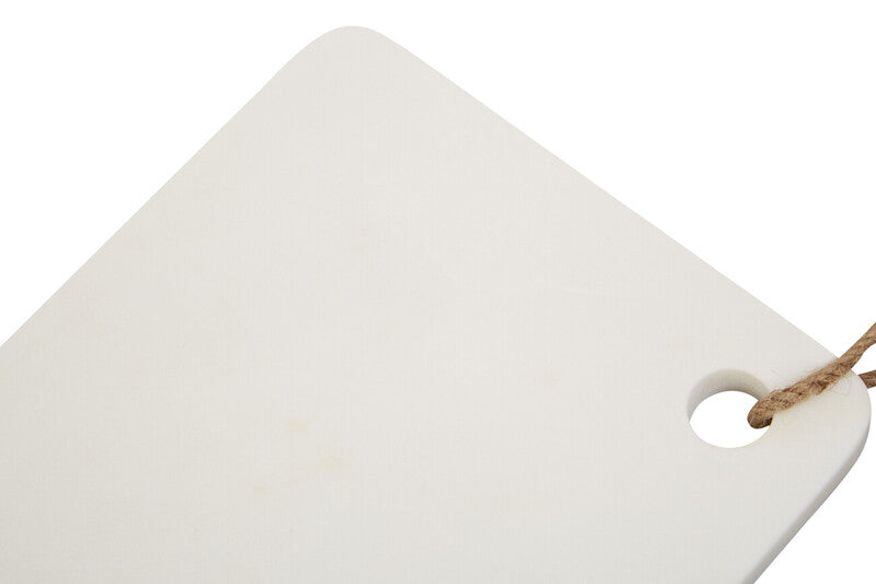 Kindia White Marble Chopping and Serving Board with Hanging Loop