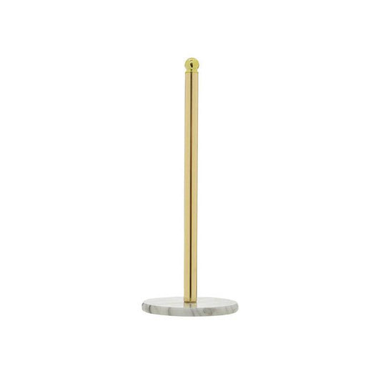 Delphine Light Gold Small Kitchen Roll Holder With Marble Base - Premier Home