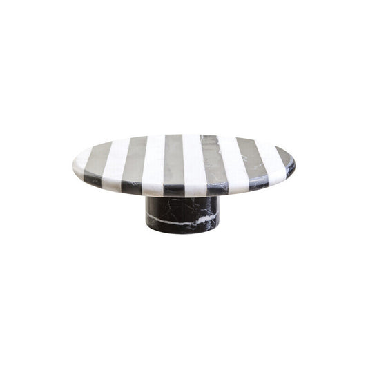 Soma Large Black and White Marble Cake Stand