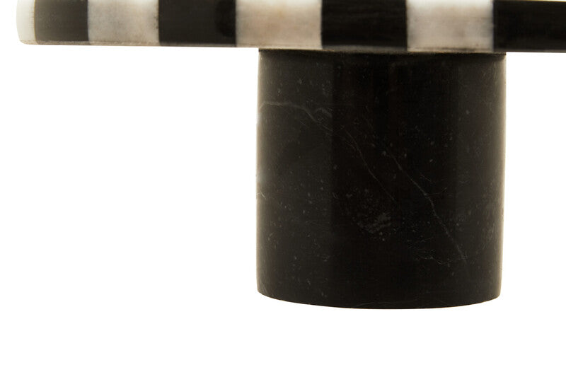 Soma Small Black and White Marble Round Cake Stand