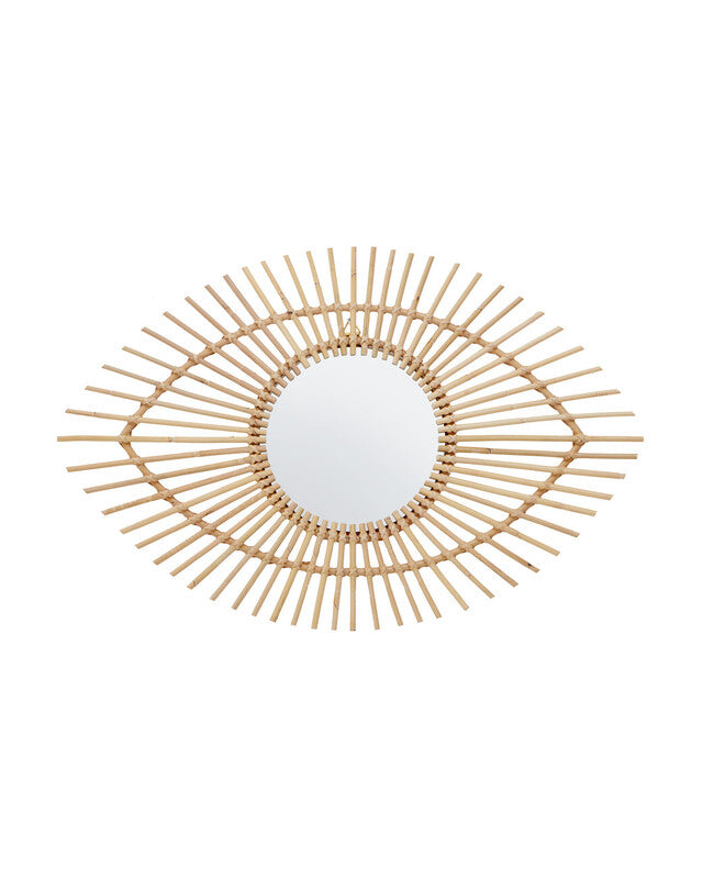 Mataram Natural Rattan Eye Shape Wall Mirror