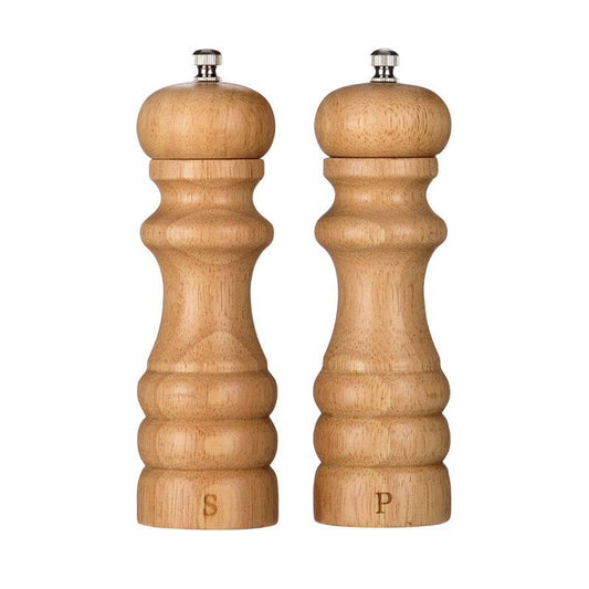 Rubberwood Salt and Pepper Mill Set - 6in - Premier Home