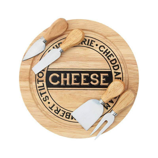 Soka Rubberwood 4pc Cheese Knife Set With Storage Board - Premier Home