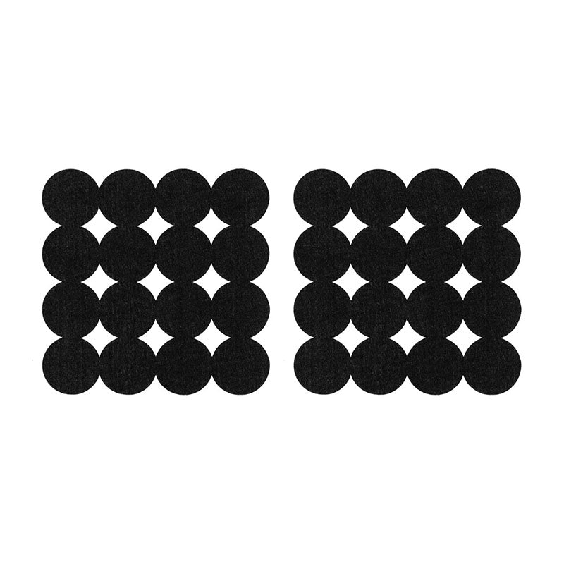 Circle Design Black Felt Placemats - Set of 2