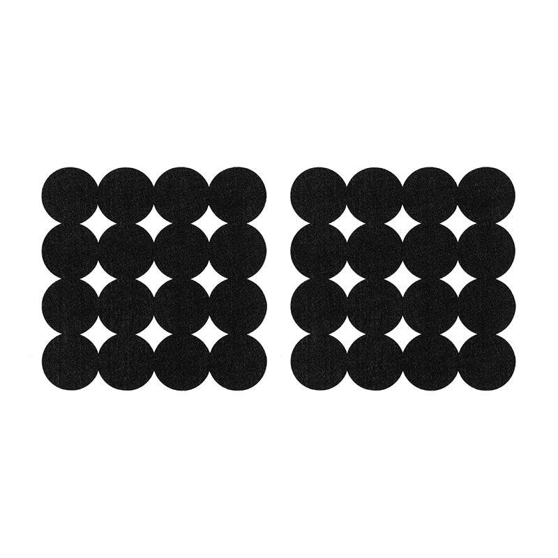 Circle Design Black Felt Placemats - Set of 2 - Premier Home