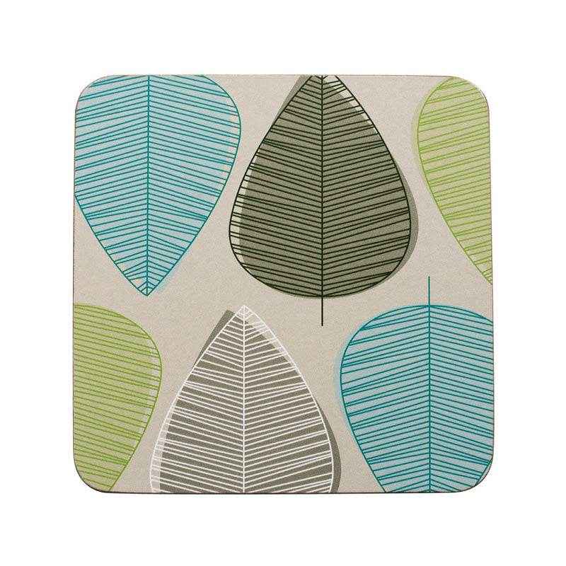 Green Leaf Coasters - Set of 4
