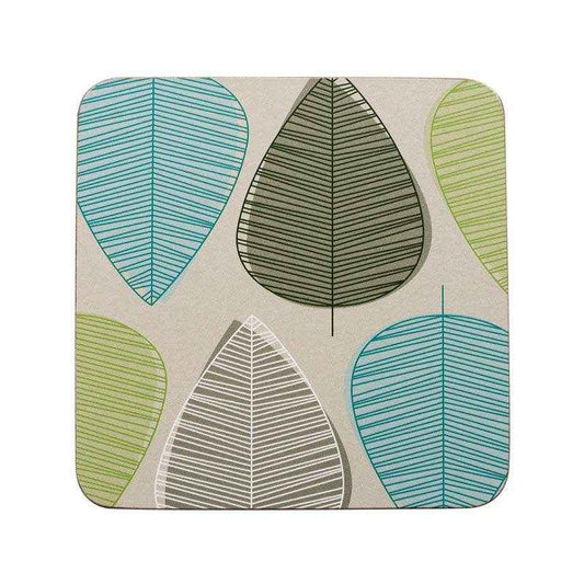 Green Leaf Coasters - Set of 4