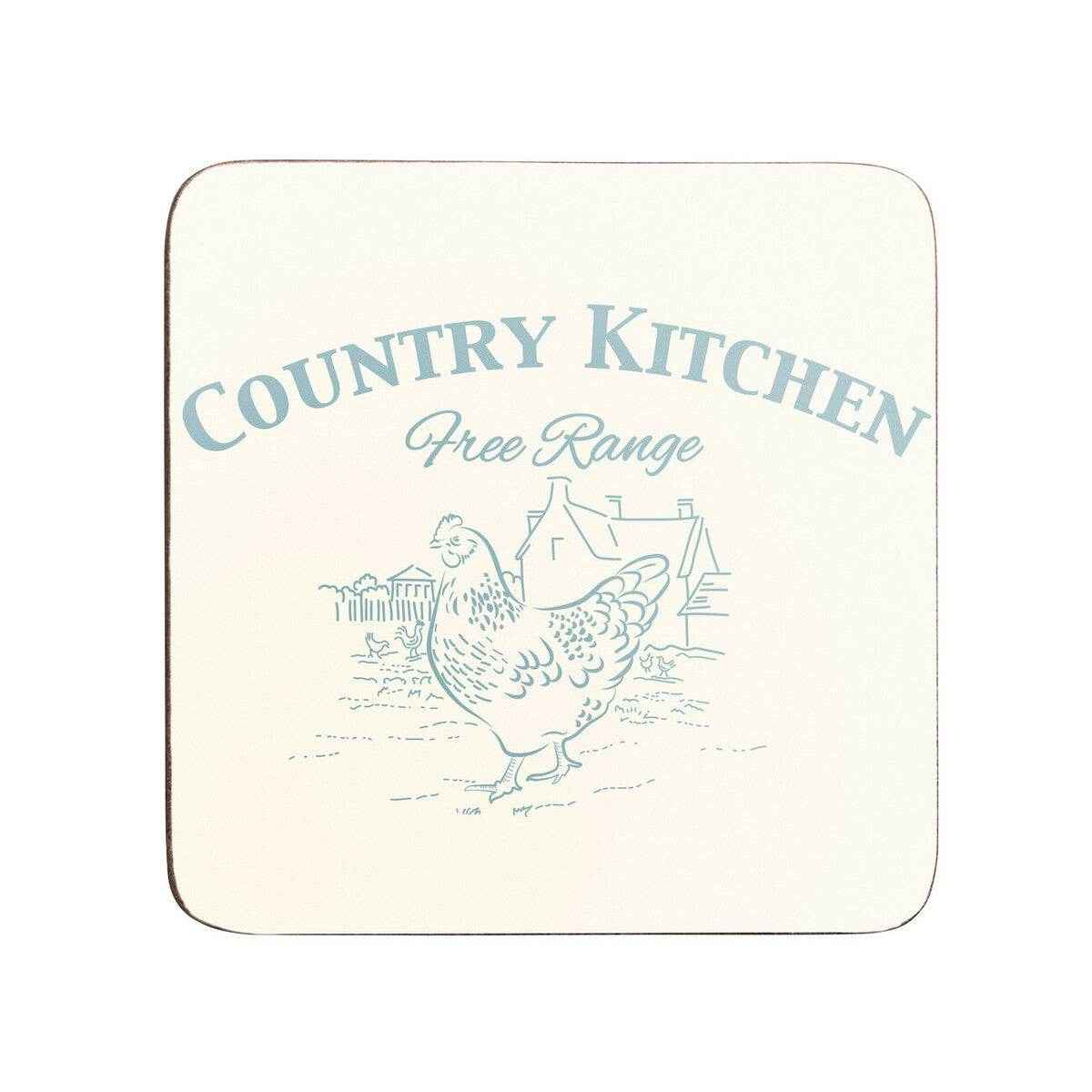 Country Kitchen Coasters Cork - Set Of 4