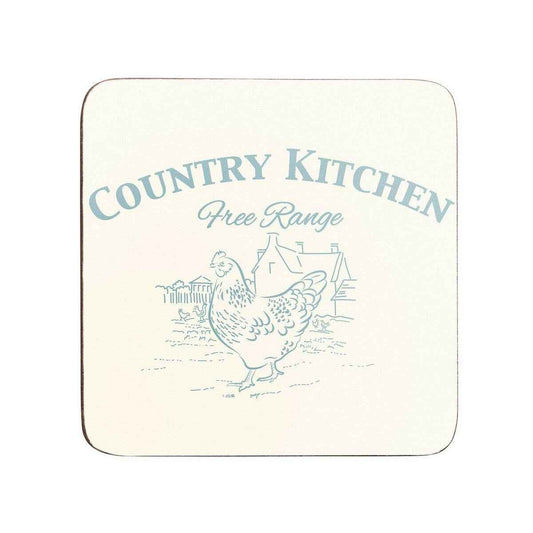 Country Kitchen Coasters Cork - Set Of 4