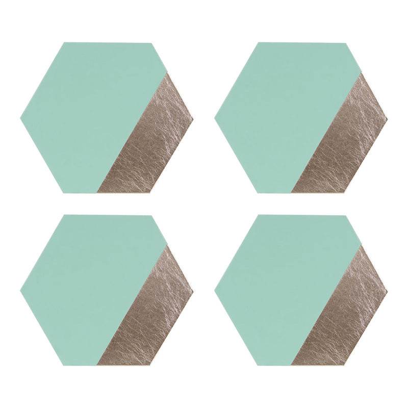 Geome Dipped Jade And Silver Placemats - Premier Home
