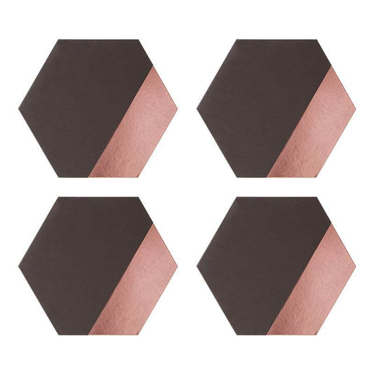 Geome Dipped Grey and Rose Gold Placements - Premier Home