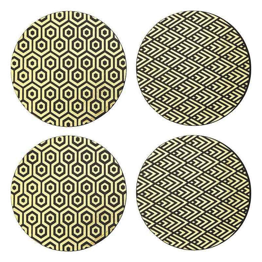 Geome Deco Black And Gold Placemats