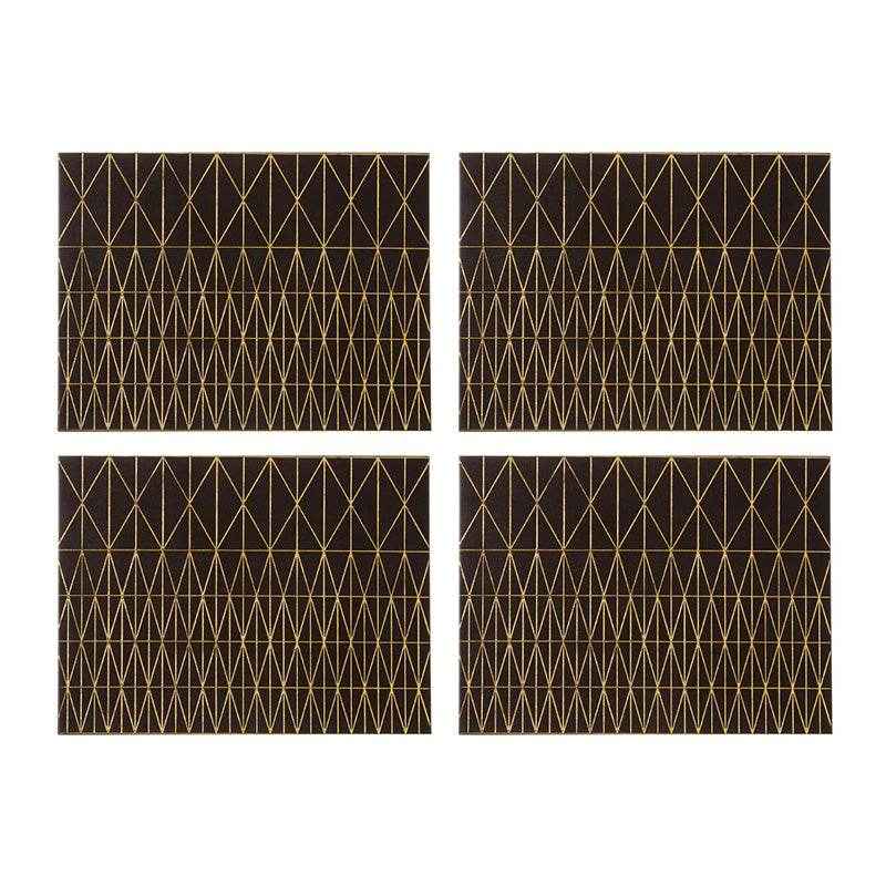 Geome Prism Black And Gold Placemats