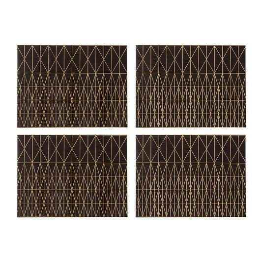 Geome Prism Black And Gold Placemats