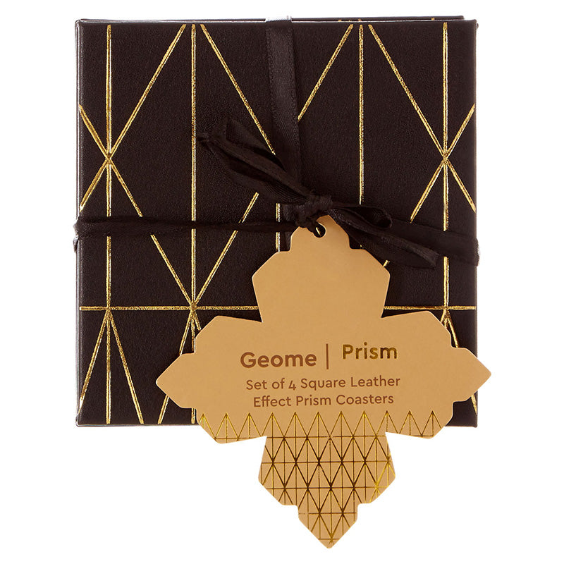 Geome Prism Black And Gold Coasters
