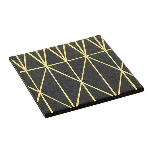 Geome Prism Black And Gold Coasters