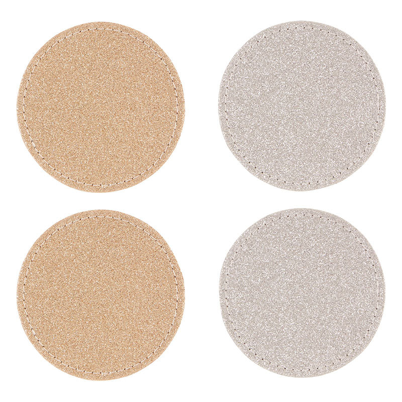 Reversible Gold and Silver Glitter Coasters
