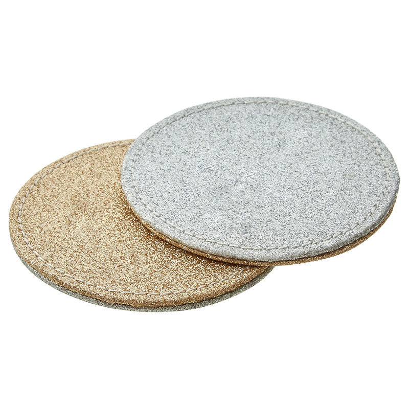 Reversible Gold and Silver Glitter Coasters