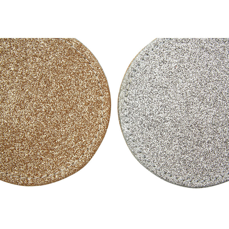 Reversible Gold and Silver Glitter Coasters