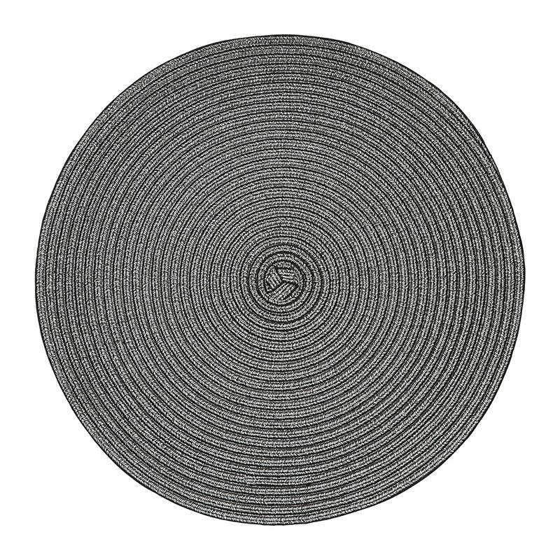 Round Dark Silver Thread Woven Placemat - Premier Home