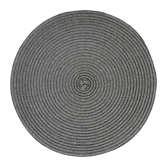 Round Dark Silver Thread Woven Placemat - Premier Home