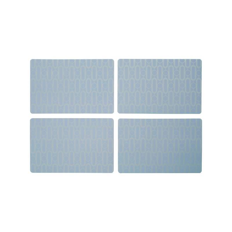 4Pc Frosted Deco Blue Placemats