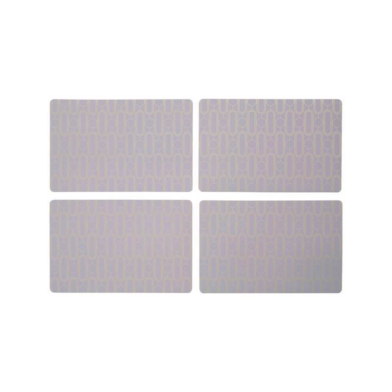 4Pc Frosted Deco Purple Placemats - Premier Home