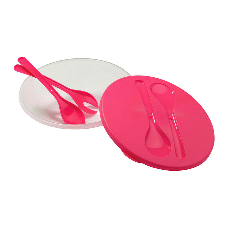 Salad Container With Pink Lid