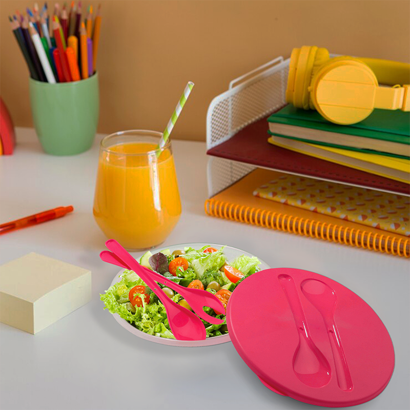 Salad Container With Pink Lid