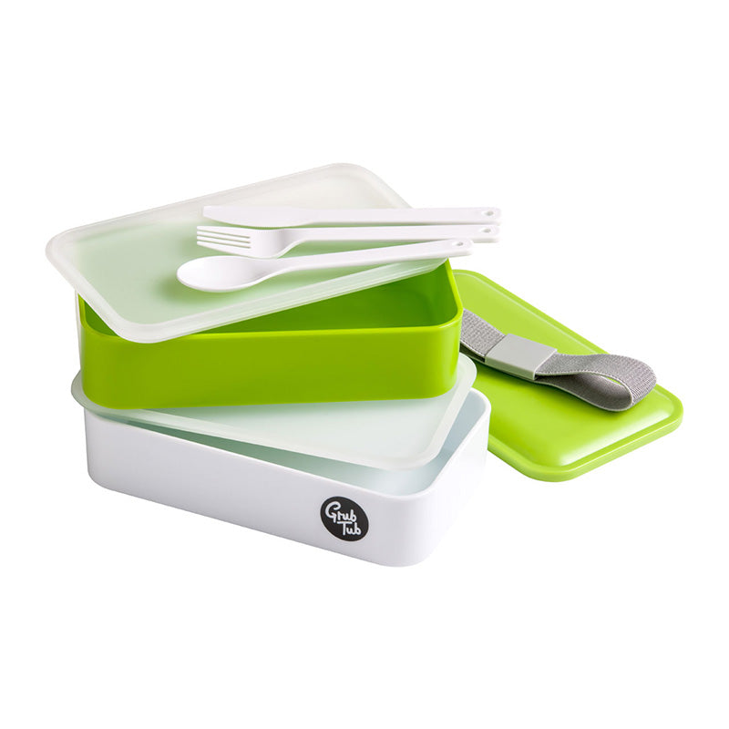 Grub Tub Green & White Lunch Box